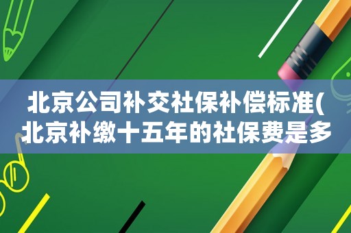 北京公司补交社保补偿标准(北京补缴十五年的社保费是多少)